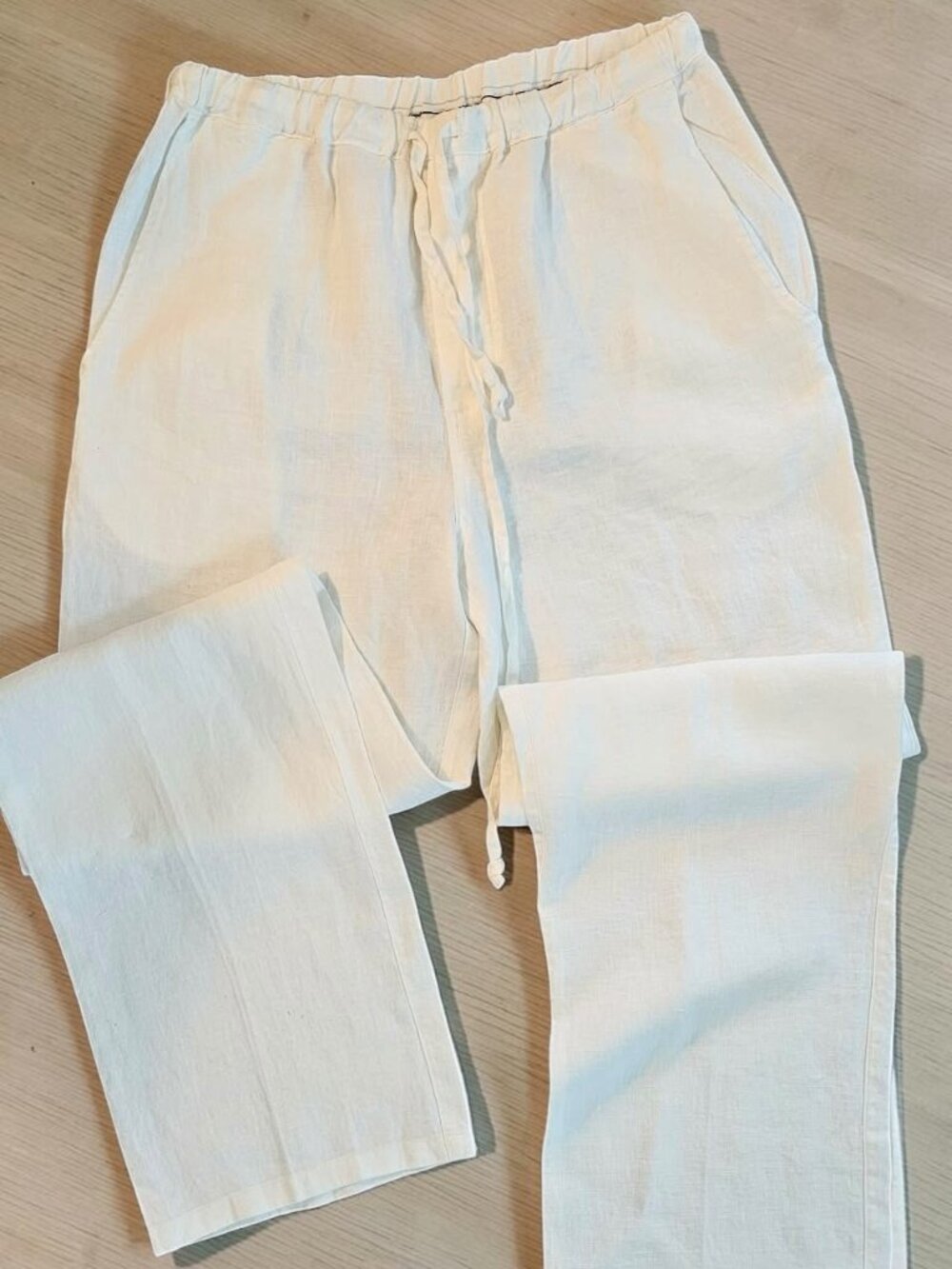 NWT Neiman Marcus Men’s White Linen Drawstring Pants Size Medium